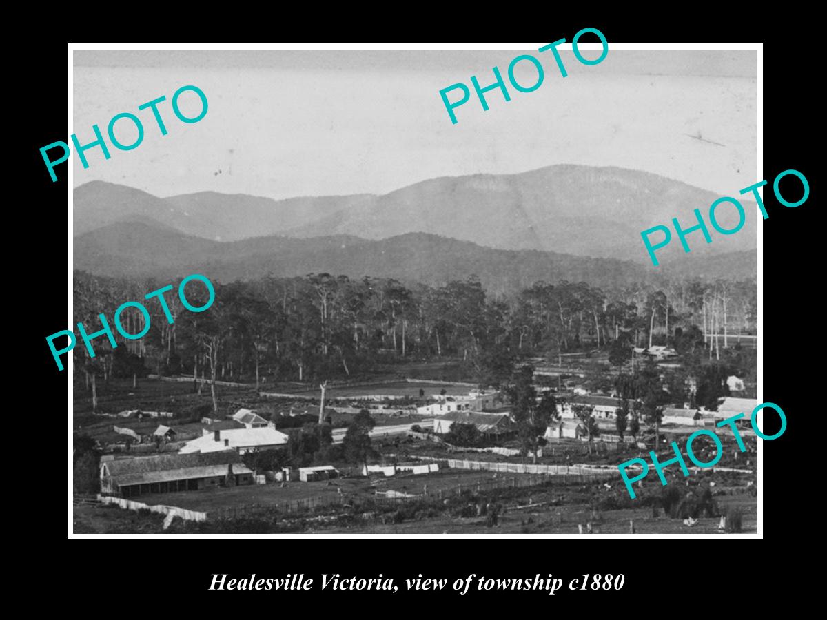 OLD LARGE HISTORIC PHOTO OF HEALESVILLE VICTORIA, VIEW OF TOWNSHIP c1880