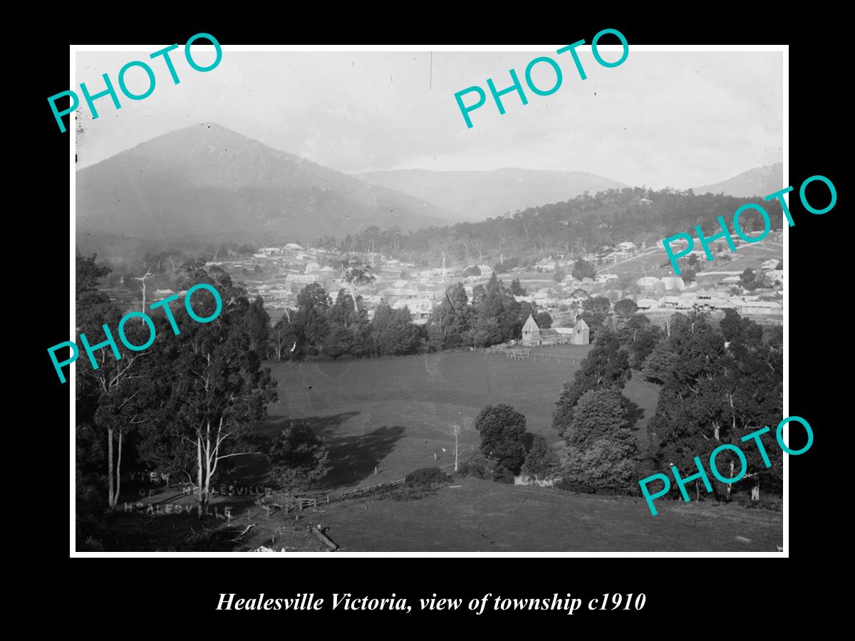 OLD LARGE HISTORIC PHOTO OF HEALESVILLE VICTORIA, VIEW OF TOWNSHIP c1910