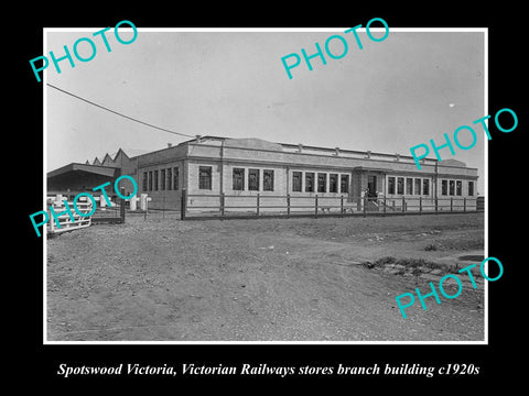 OLD LARGE HISTORIC PHOTO OF SPOTSWOOD, VICTORIAN RAILWAY STORES BUILDING c1920