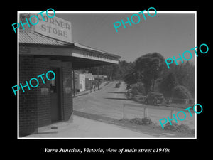 OLD LARGE HISTORIC PHOTO OF THE YARRA JUNCTION MAIN STREET c1940s VICTORIA