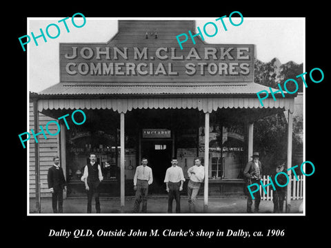 OLD LARGE HISTORIC PHOTO OF DALBY QLD, VIEW OF CLARK'S GENERAL STORE c1906