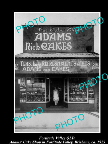 OLD LARGE HISTORIC PHOTO OF FORTITUDE VALLEY BRISBANE QLD, ADAMS CAKE SHOP c1925