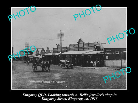 OLD LARGE HISTORIC PHOTO OF KINGAROY QLD, VIEW OF KINGAROY STREET c1915