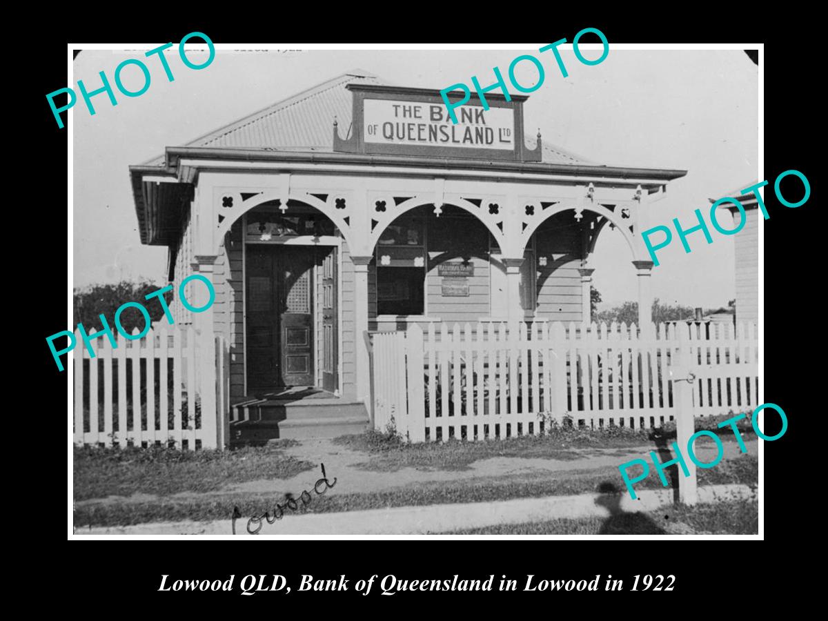 Old Large Historic Photo Of Lowood Qld, The Bank Of Queensland Buildin ...