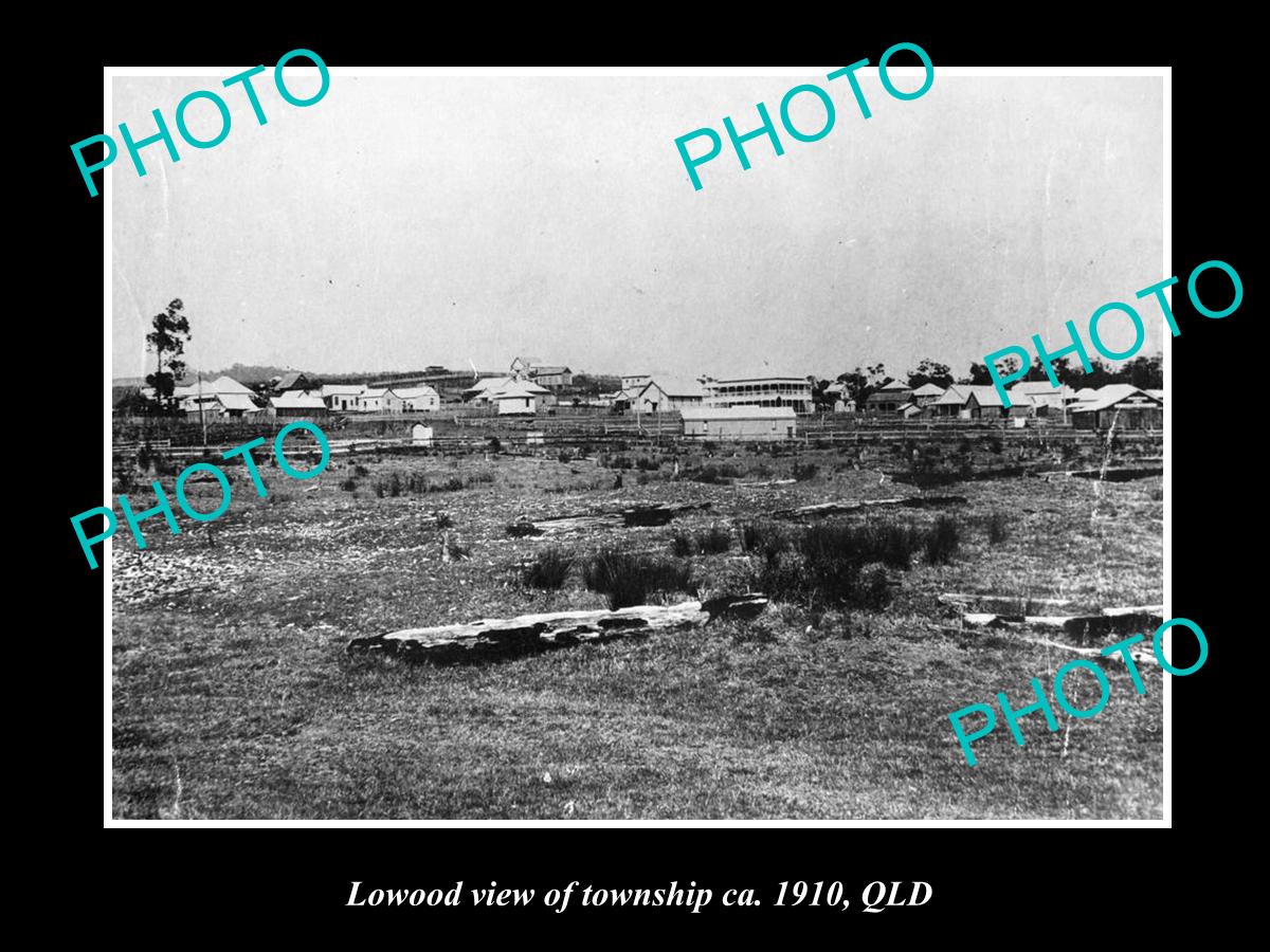 OLD LARGE HISTORIC PHOTO OF LOWOOD QUEENSLAND, VIEW OF THE TOWNSHIP c1910