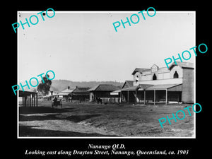 OLD LARGE HISTORIC PHOTO OF NANANGO QLD, LOOKING EAST ALONG DRAYTON St c1903