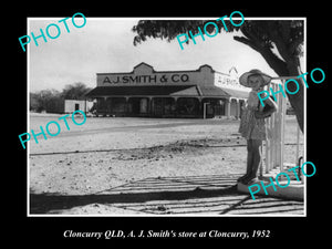 OLD LARGE HISTORIC PHOTO OF CLONCURRY QLD, VIEW OF SMITHS GENERAL STORE 1952