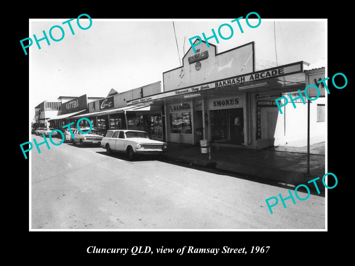 OLD LARGE HISTORIC PHOTO OF CLONCURRY QLD, VIEW OF RAMSAY St SHOP c1967