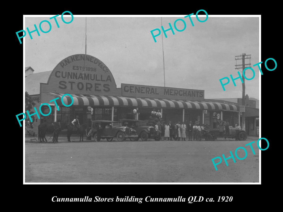 OLD LARGE HISTORIC PHOTO OF CUNNAMULLA QLD, VIEW OF THE GENERAL STORE c1920