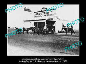 OLD LARGE HISTORIC PHOTO OF NORMANTON QLD, VIEW OF BUTTERIS' GENERAL STORE c1922