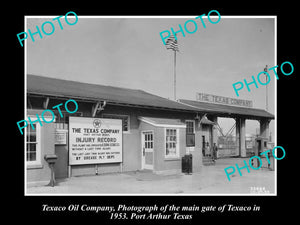 OLD LARGE HISTORIC PHOTO OF TEXACO OIL COMPANY REFINERY, PORT ARTHUR TEXAS c1953