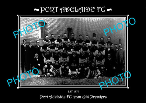 SANFL LARGE HISTORIC PHOTO OF THE PORT ADELAIDE FC TEAM 1914 PREMIERS