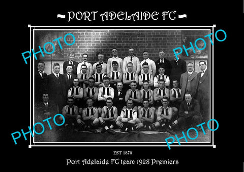 SANFL LARGE HISTORIC PHOTO OF THE PORT ADELAIDE FC TEAM 1928 PREMIERS