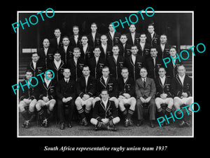 OLD LARGE HISTORIC PHOTO OF THE SOUTH AFRICAN RUGBY UNION TEAM 1937