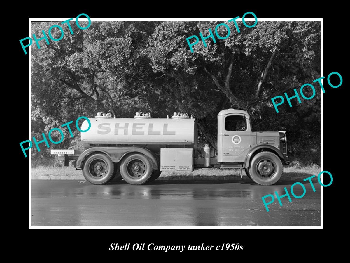 Old Large Historic Photo Of Shell Oil Company Fuel Tanker C1950S ...