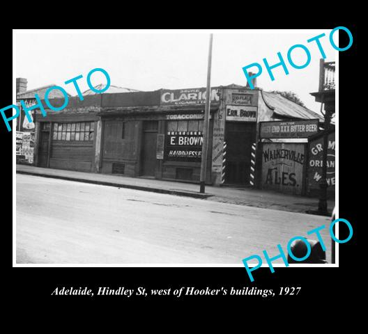 OLD LARGE HISTORICAL PHOTO OF ADELAIDE SA, HINDLEY STREET c1927