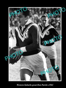 OLD LARGE HISTORIC PHOTO OF WESTERN SUBURBS RUGBY GREAT DON PARISH c1961