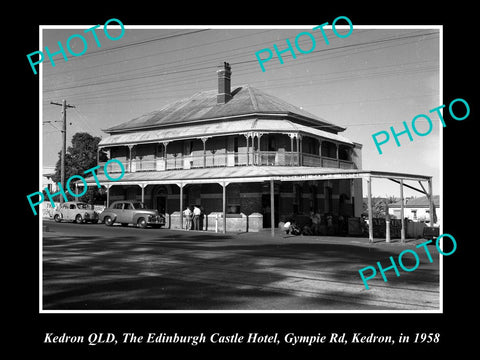 OLD LARGE HISTORIC PHOTO OF EDINBURGH CASTLE HOTEL, KEDRON QLD c1958