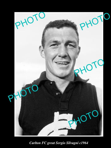 OLD LARGE HISTORIC PHOTO OF CARLTON FC GREAT SERGIO SILVAGNI c1964