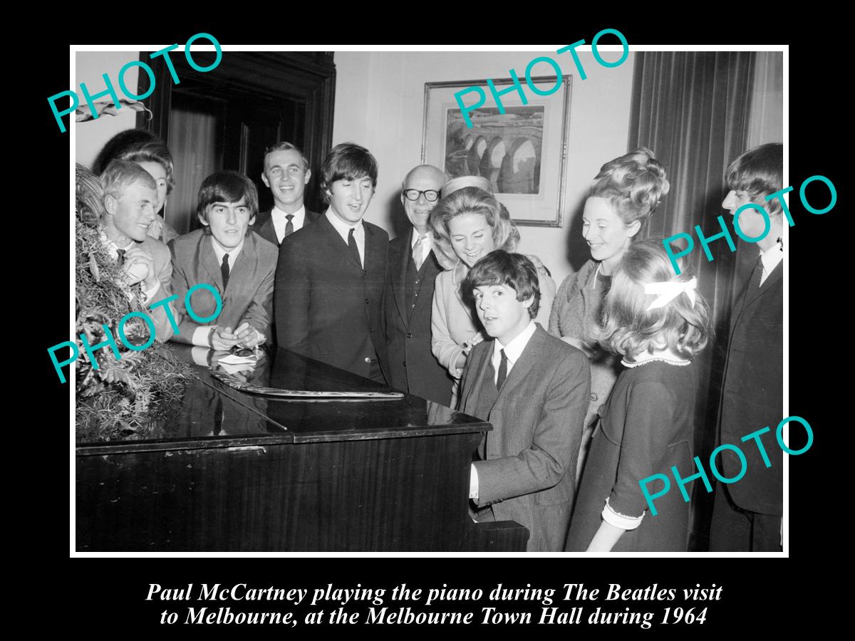 OLD LARGE HISTORICAL PHOTO OF THE BEATLES 1964 AUSTRALIAN TOUR, PAUL McCARTNEY