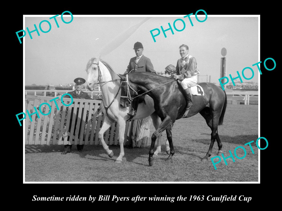 OLD LARGE HORSE RACING PHOTO OF SOMETIME WINNING THE 1963 CAULFIELD CUP, PYERS 2