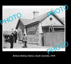 OLD HISTORICAL SA PHOTO OF SAR RAILWAYS, BELTANA RAILWAY STATION c1940