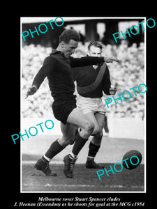 OLD LARGE HISTORICAL PHOTO OF MELBOURNE DEMONS FC GREAT STUART SPENCER c1954