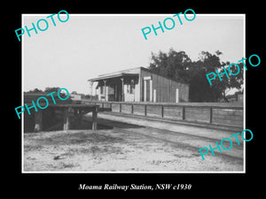 OLD LARGE HISTORICAL PHOTO OF MOAMA RAILWAY STATION, NSW c1930