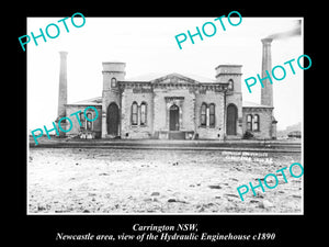 OLD LARGE HISTORICAL PHOTO OF CARRINGTON NSW, HYDRAULIC ENGINE HOUSE c1900