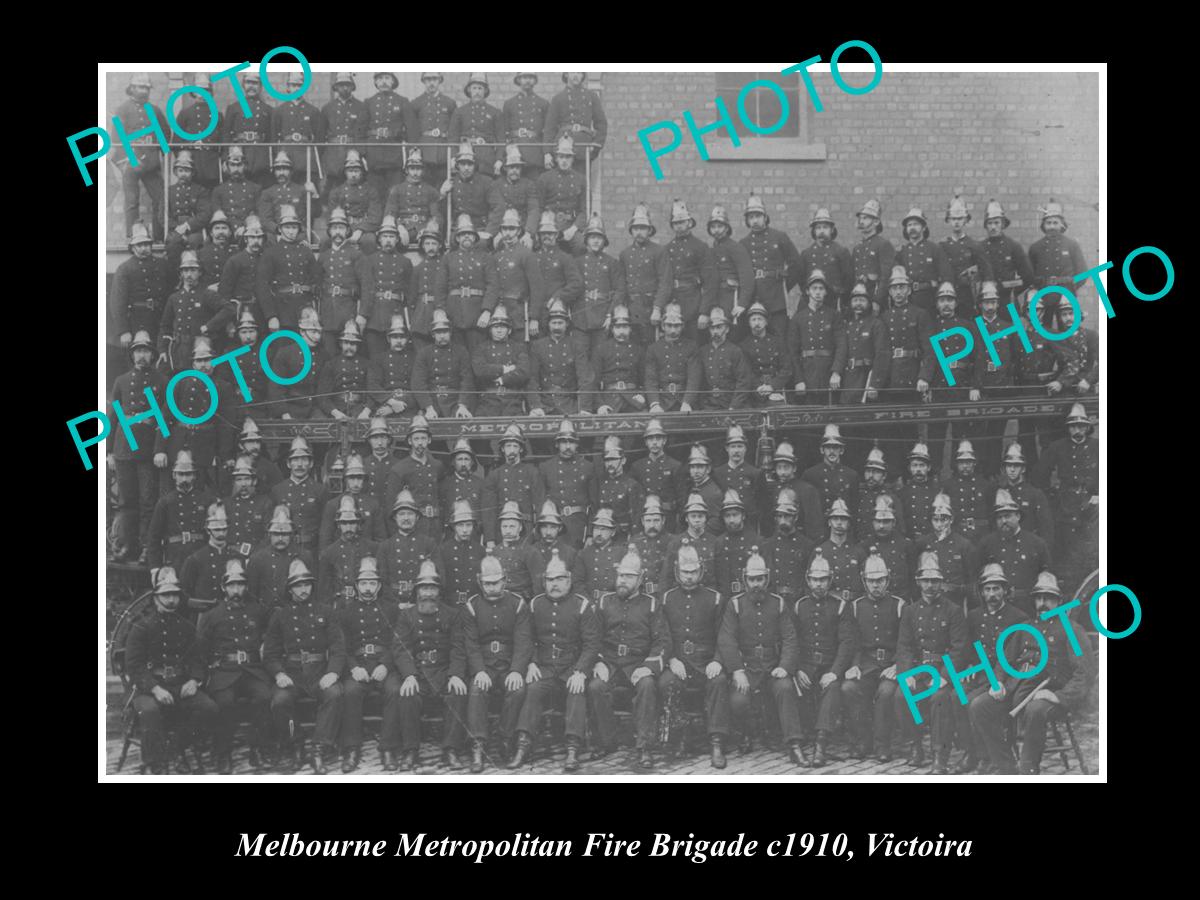 OLD LARGE HISTORICAL PHOTO OF THE MELBOURNE METRO FIRE BRIGADE, VICTORIA c1910