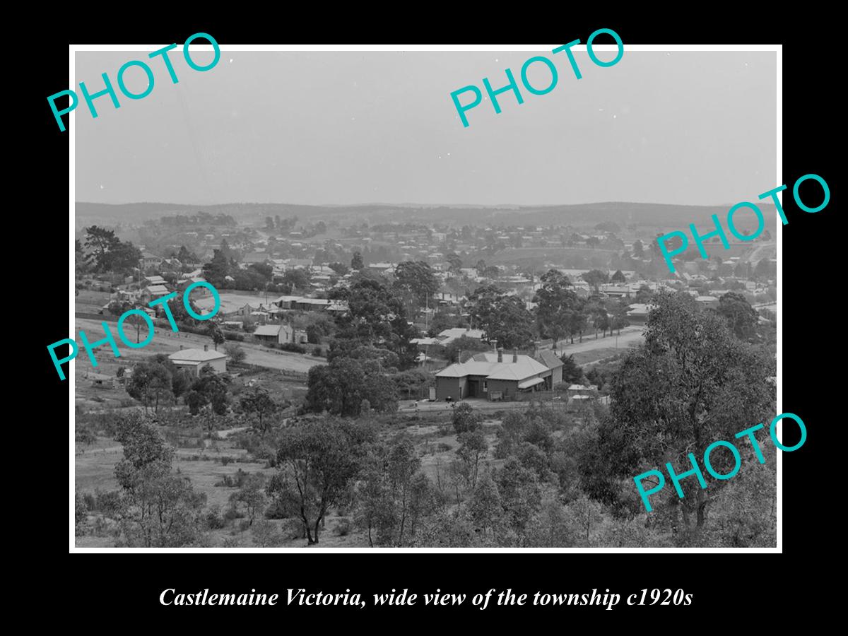 OLD LARGE HISTORICAL PHOTO OF CASTLEMAINE VICTORIA VIEW OF THE TOWNSHIP c1920s 2