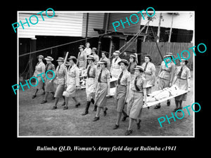 OLD LARGE HISTORICAL PHOTO OF AIF ANZACS, WOMENS ARMY FIELD DAY BULIMBA QLD 1941