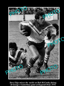 OLD LARGE HISTORICAL PHOTO OF BOB McCARTY PLAYING FOR CANTERBURY BULLDOGS 1976