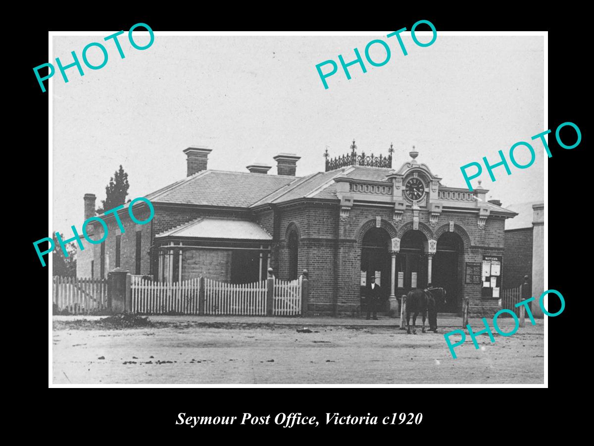 OLD LARGE HISTORICAL PHOTO OF SEYMOUR VICTORIA, VIEW OF THE POST OFFICE c1920