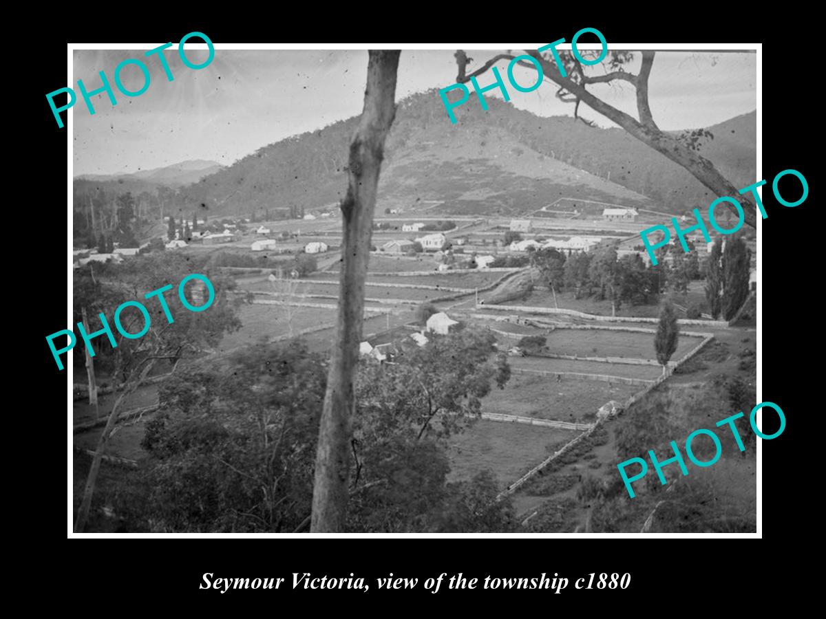 OLD LARGE HISTORICAL PHOTO OF SEYMOUR VICTORIA, VIEW OF THE TOWNSHIP c1880