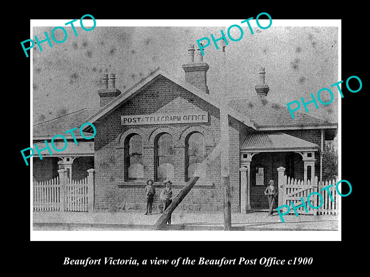 OLD LARGE HISTORICAL PHOTO OF BEAUFORT VICTORIA, VIEW OF THE POST OFFICE c1900