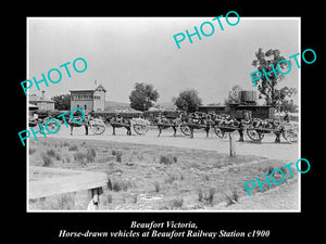 OLD LARGE HISTORICAL PHOTO OF BEAUFORT VICTORIA, VIEW OF RAILWAY STATION c1900