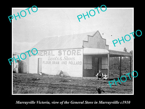 OLD LARGE HISTORICAL PHOTO OF MURRAYVILLE VICTORIA, VIEW OF GENERAL STORE c1910