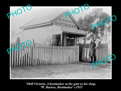 OLD LARGE HISTORICAL PHOTO OF NHILL VICTORIA, VIEW OF BARNES BOOT STORE c1915