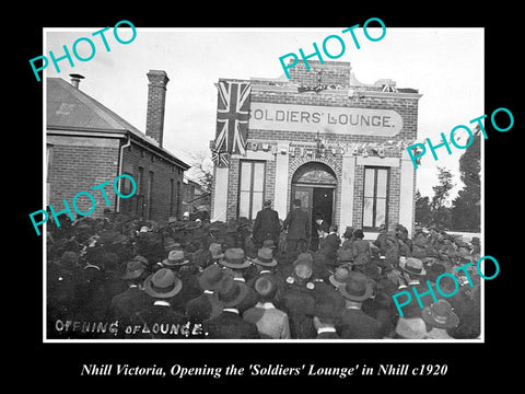 OLD LARGE HISTORICAL PHOTO OF NHILL VICTORIA OPENING OF THE SOLDIERS LOUNGE 1920