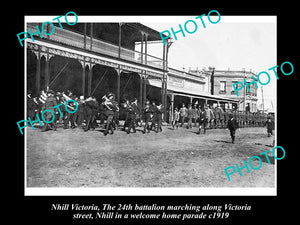 OLD LARGE HISTORICAL PHOTO OF NHILL VICTORIA, WWI WELCOME HOME PARADE c1919