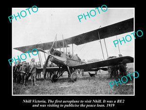 OLD LARGE HISTORICAL PHOTO OF NHILL VICTORIA, 1st AEROPLANE TO VISIT NHILL 1919