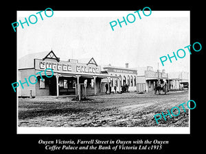 OLD LARGE HISTORICAL PHOTO OF OUYEN VICTORIA, VIEW OF FARRELL St SHOP c1915