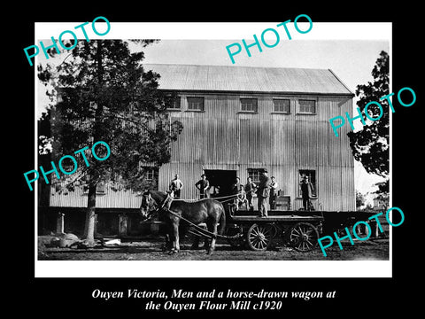 OLD LARGE HISTORICAL PHOTO OF OUYEN VICTORIA, VIEW OF THE FLOUR MILL c1920