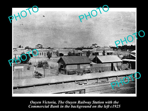 OLD LARGE HISTORICAL PHOTO OF OUYEN VICTORIA, VIEW OF THE RAILWAY STATION 1925