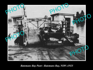 OLD LARGE HISTORICAL PHOTO OF BATEMANS BAY NSW, THE OLD CAR FERRY PUNT c1925