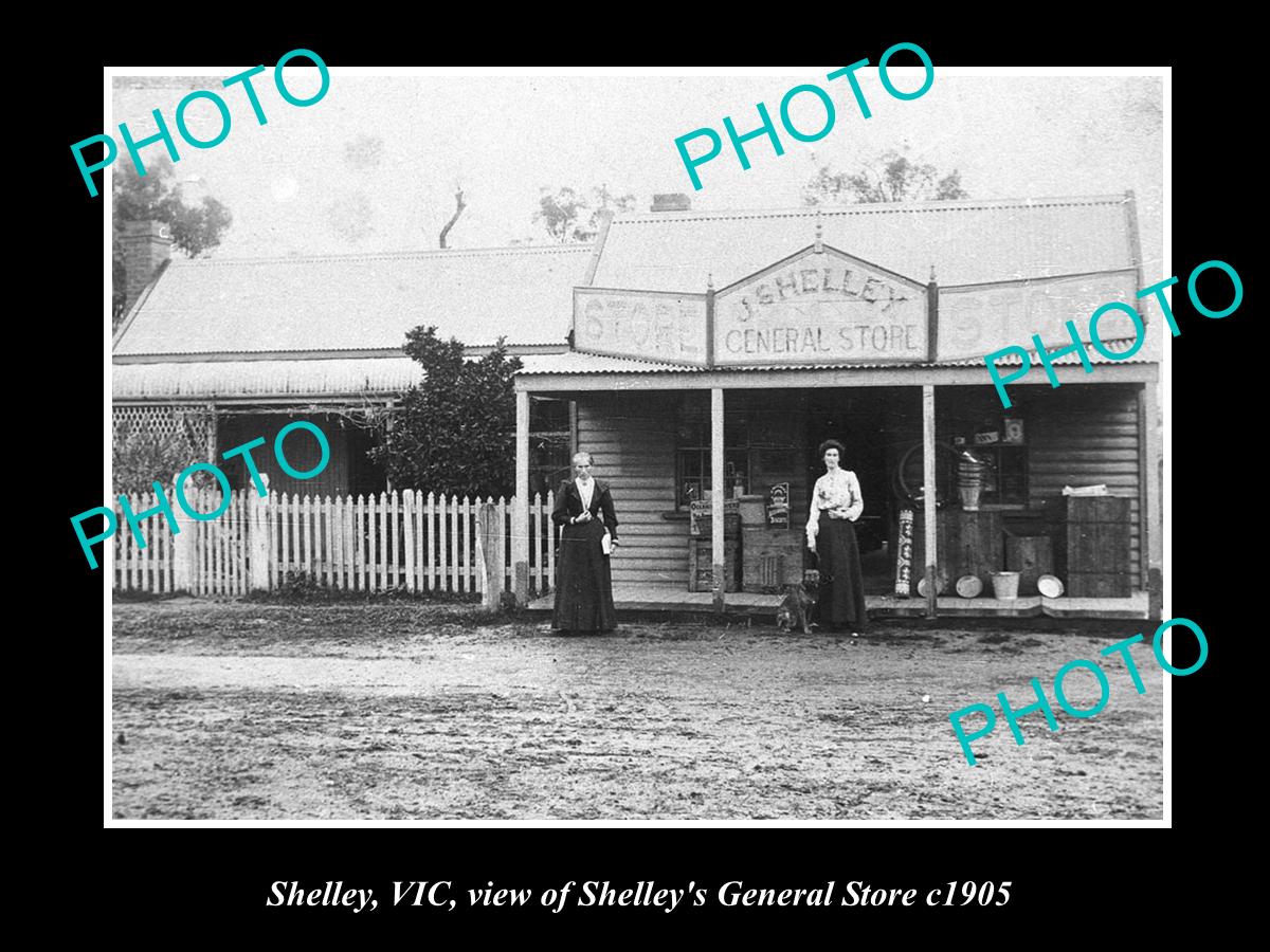 OLD LARGE HISTORICAL PHOTO OF SHELLEY VICTORIA, VIEW OF THE GENERAL STORE c1910