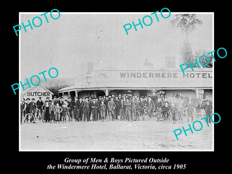 OLD LARGE HISTORICAL PHOTO OF BALLARAT VICTORIA, VIEW OF WINDERMERE HOTEL c1905