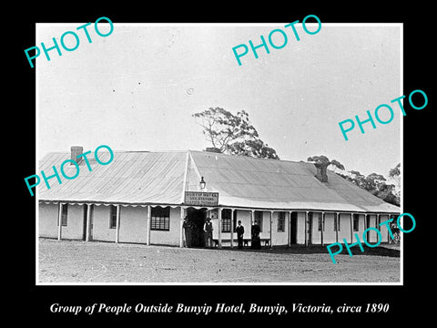 OLD LARGE HISTORICAL PHOTO OF BUNYIP VICTORIA,  VIEW OF THE BUNYIP HOTEL 1890