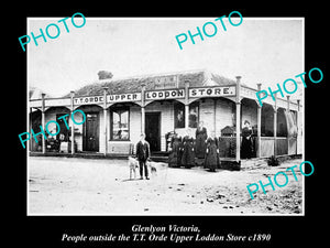 OLD LARGE HISTORICAL PHOTO OF GLENLYON VICTORIA, VIEW OF THE STORE & P.O, c1890